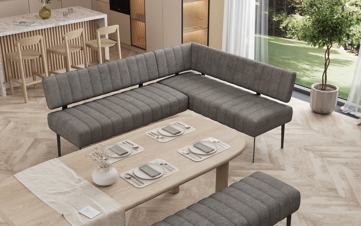 Gepolsterte Essbank Montero aus robustem Stoff mit Metallbeinen