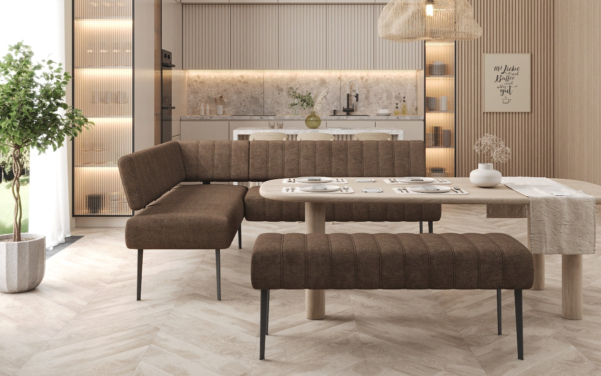 Essbank-Set Montero aus robustem Stoff mit Metallbeinen