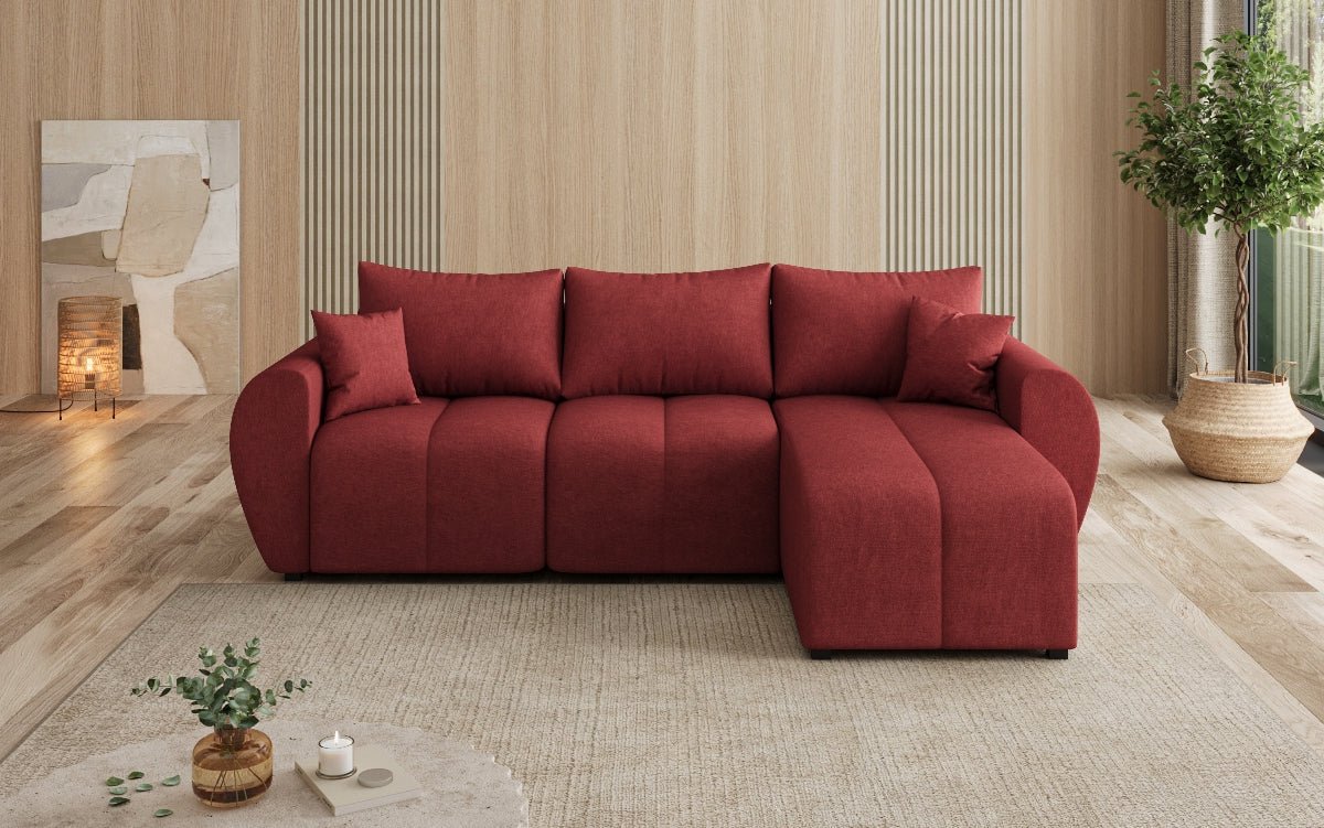 Designer Sofa Sorella L mit Schlaf- und Klappfunktion in Stoff