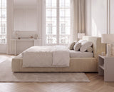 Designer Polsterbett Theo in Cord mit Stauraum – Beige