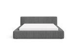 Designer Polsterbett Theo in Cord mit Stauraum – Grau