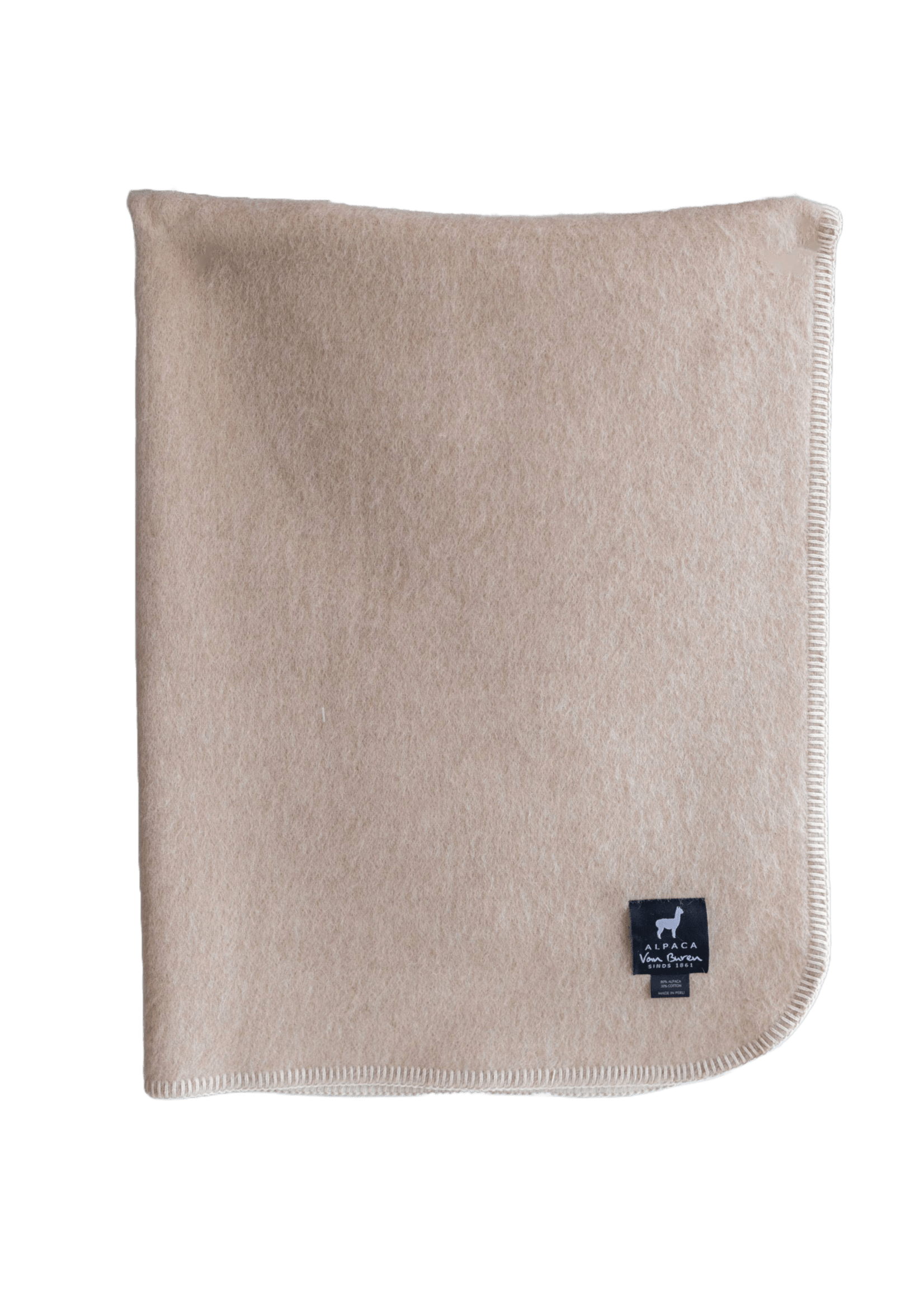 Babydecke aus reiner Alpakawolle - Beige & Grau - 95x75 cm