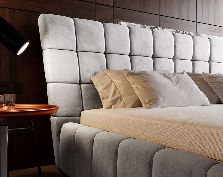 Designer Upholstered Bed Adore in Velvet with Storage