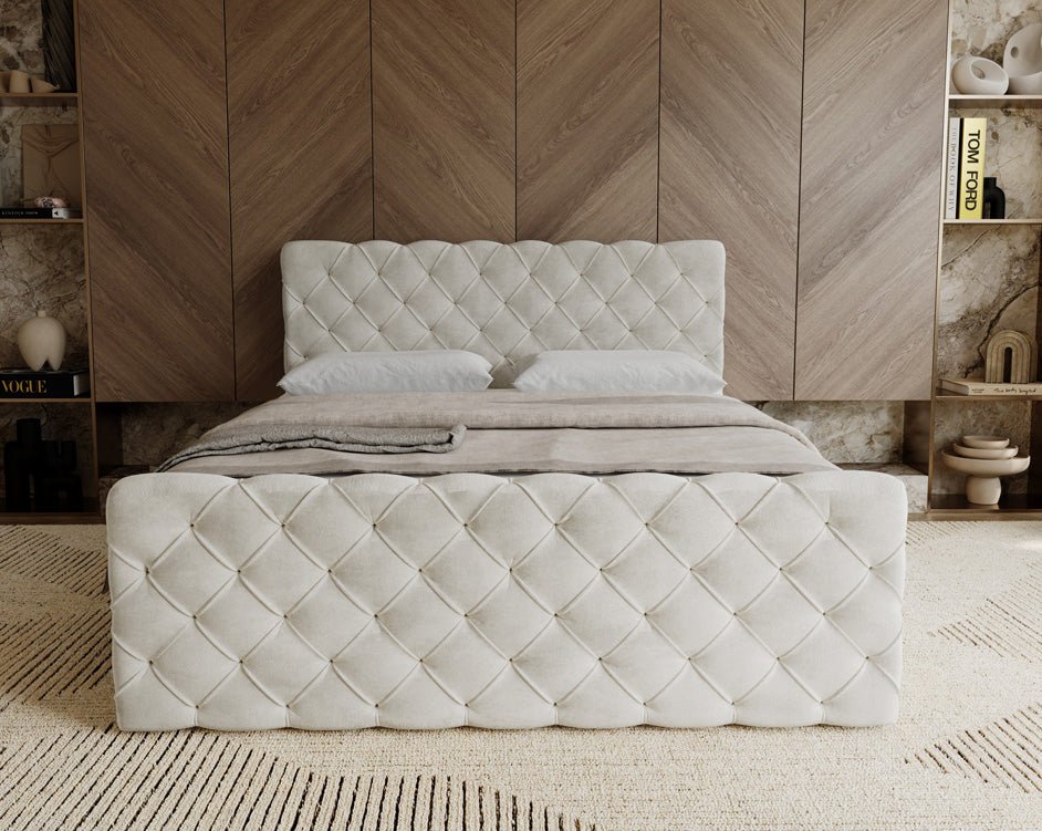 Boxspringbett Chester Samt mit Stauraum