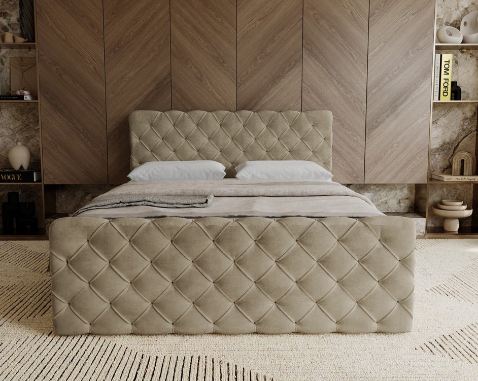 Boxspringbett Chester Samt mit Stauraum