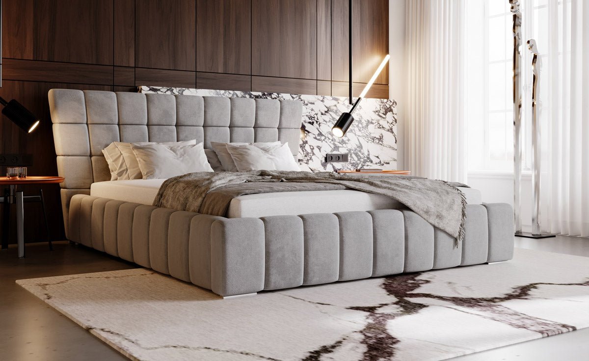 Designer Upholstered Bed Adore in Velvet with Storage