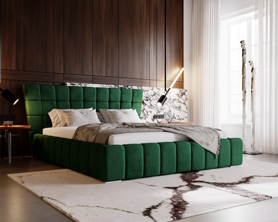 Designer Upholstered Bed Adore in Velvet with Storage