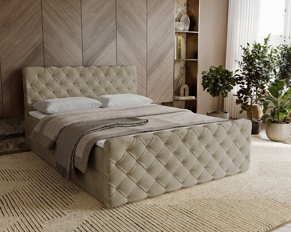 Boxspringbett Chester Samt mit Stauraum