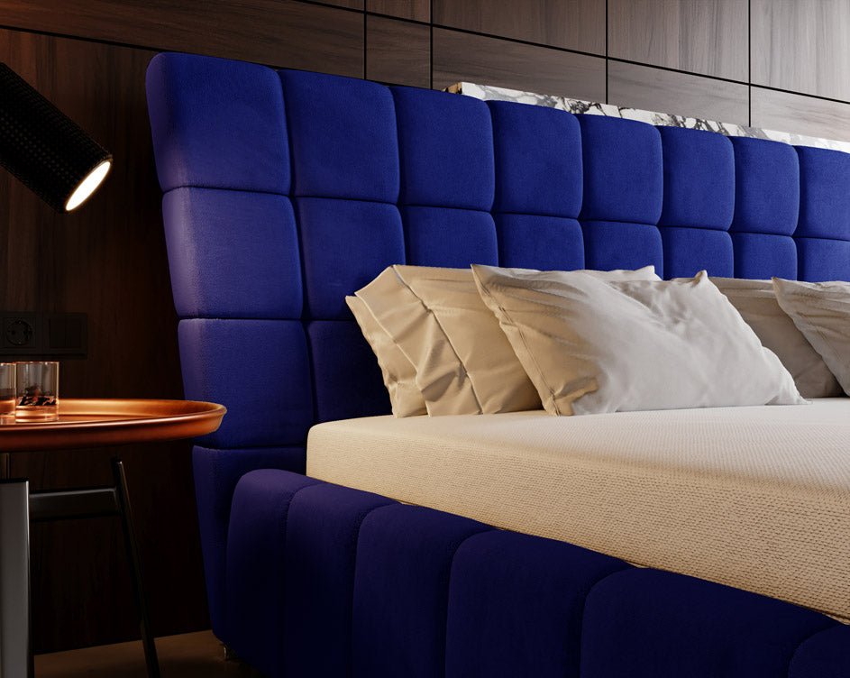 Designer Upholstered Bed Adore in Velvet with Storage