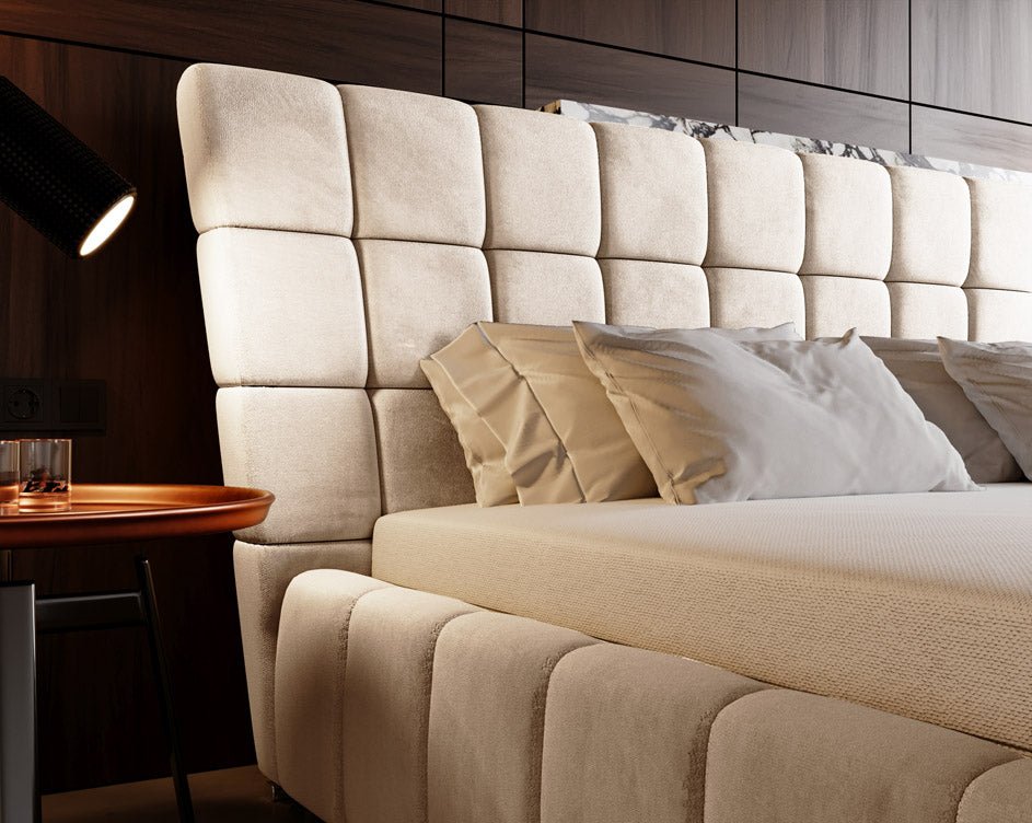 Designer Upholstered Bed Adore in Velvet with Storage