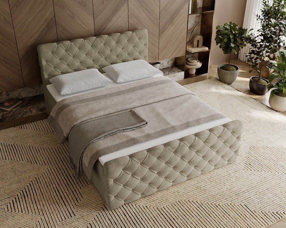 Boxspringbett Chester Samt mit Stauraum