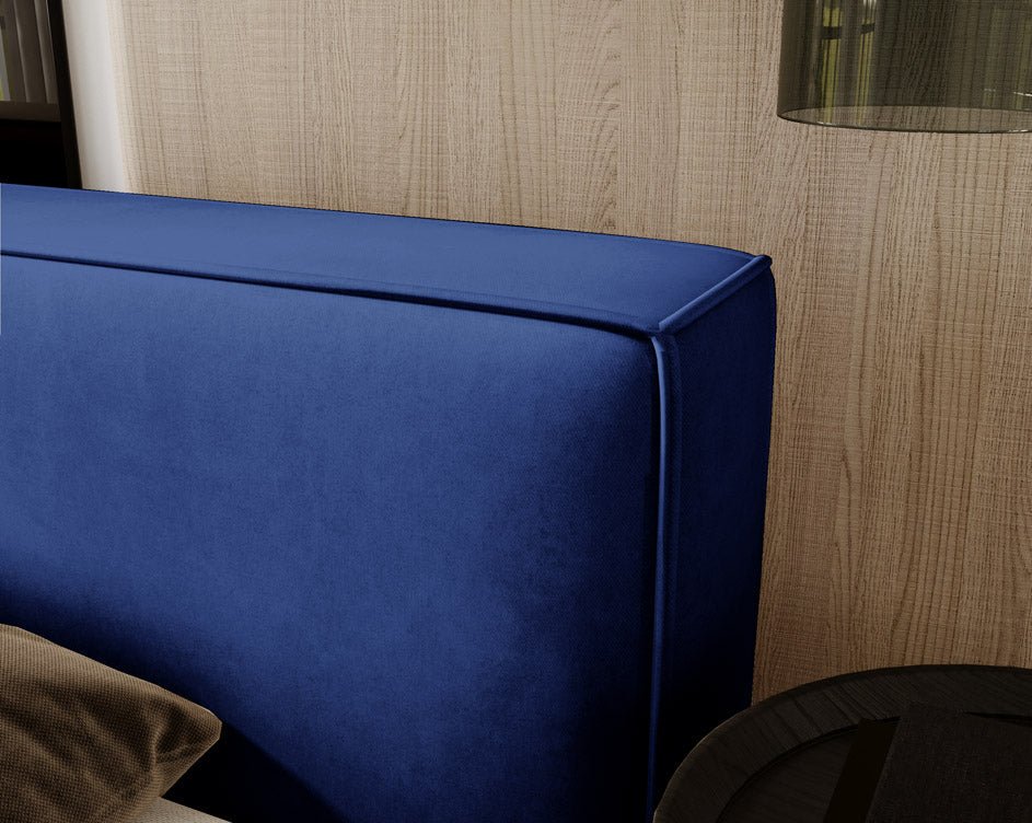 Designer upholstered bed Sleepy in velvet with storage