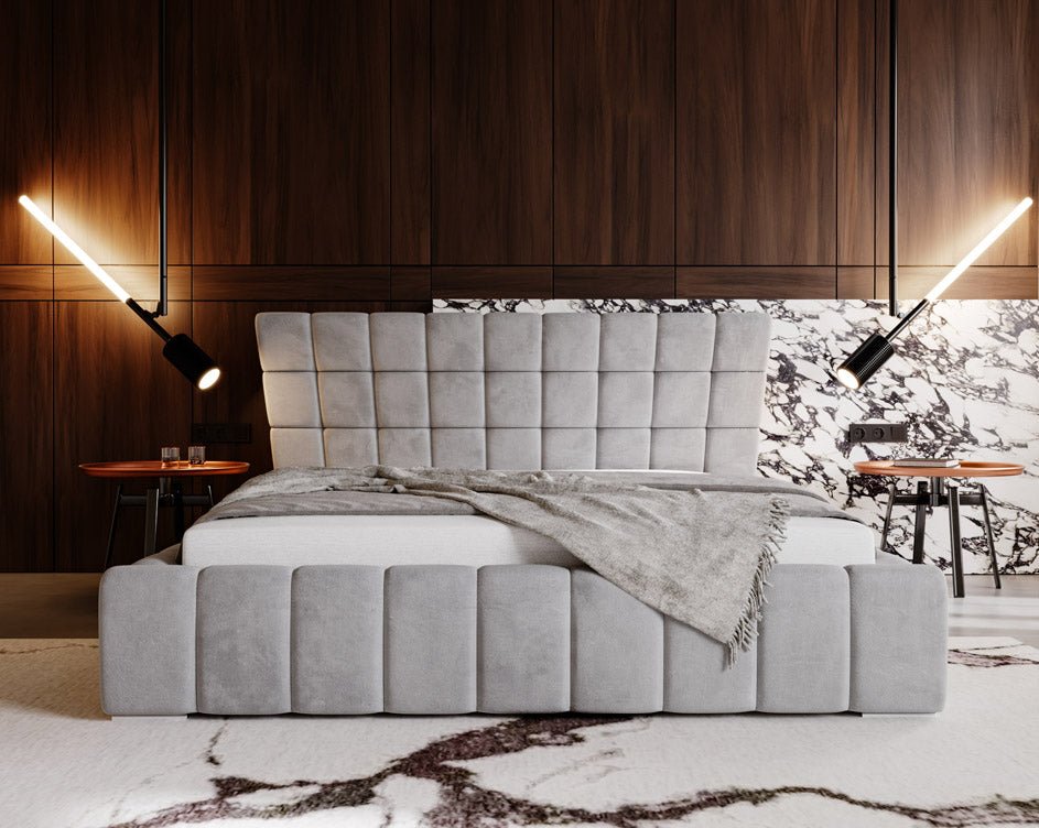 Designer Upholstered Bed Adore in Velvet with Storage