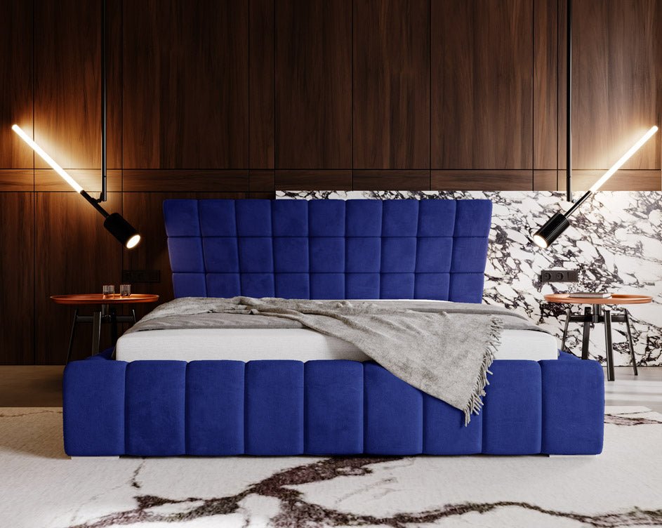 Designer Upholstered Bed Adore in Velvet with Storage