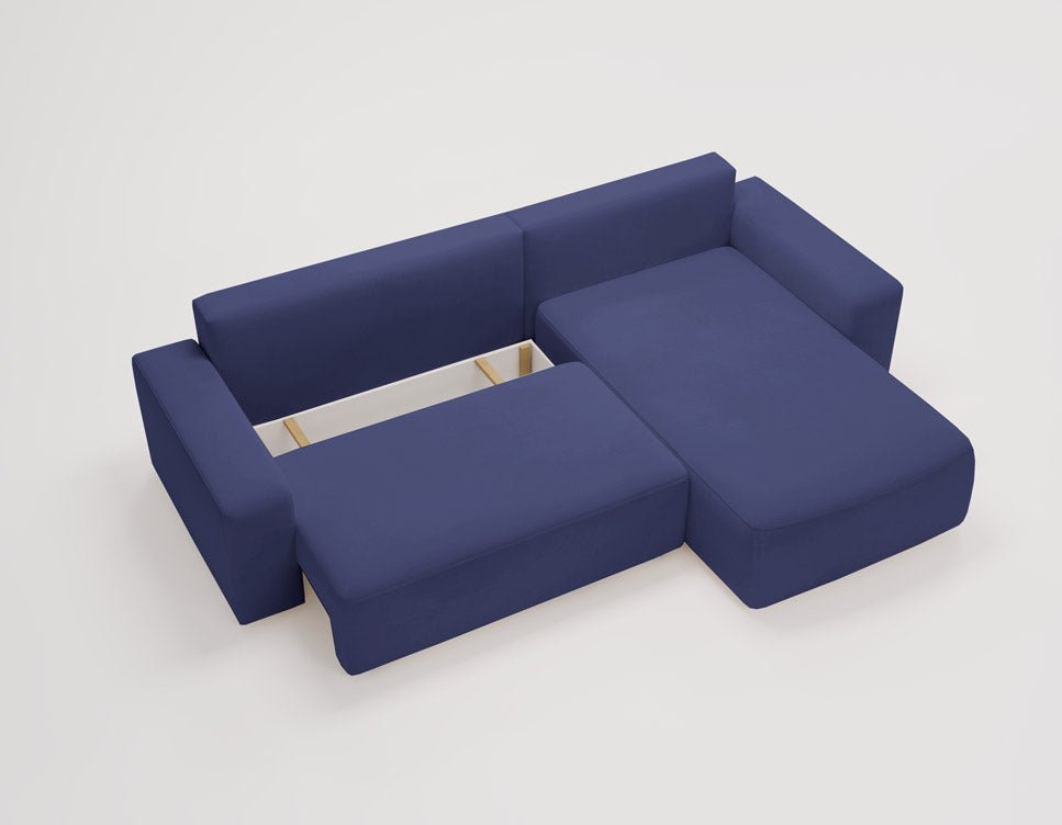 Designer Sofa Celina Samt mit Schlaffunktion und Stauraum