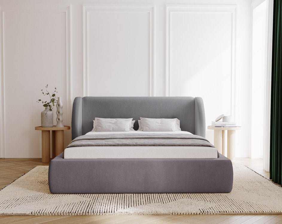Designer Polsterbett Monaco in Samt mit Stauraum
