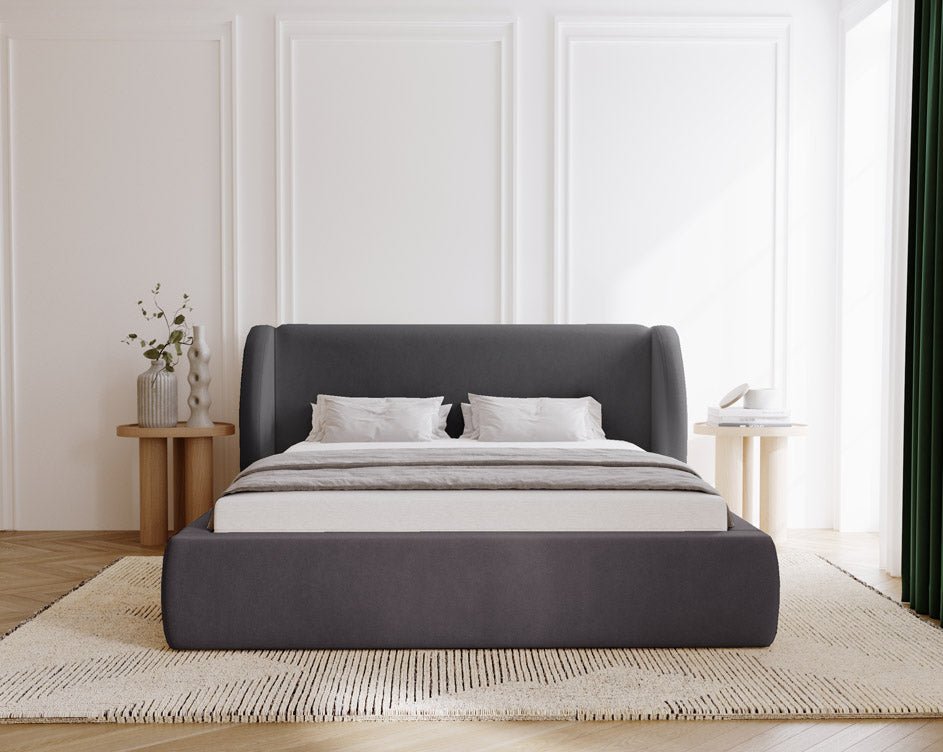Designer Polsterbett Monaco in Samt mit Stauraum