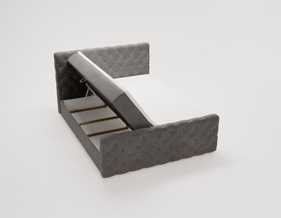 Boxspringbett Chester Samt mit Stauraum