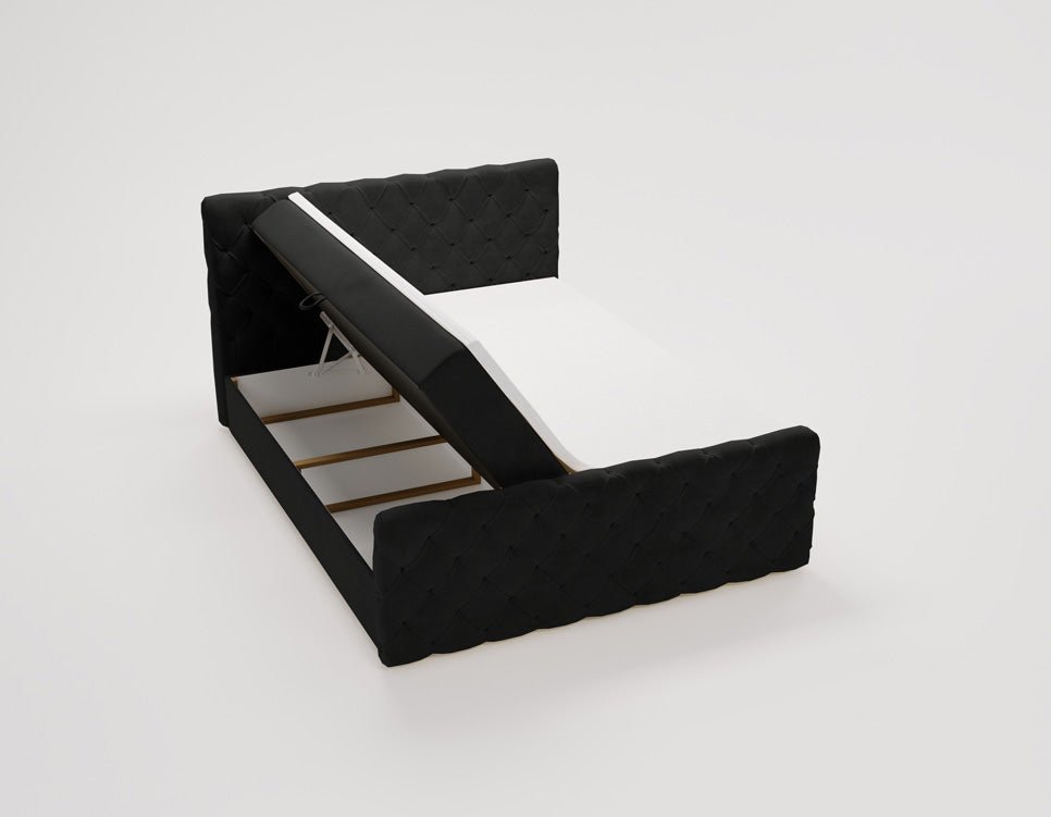 Boxspringbett Chester Samt mit Stauraum