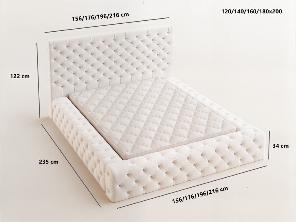 Designer Polsterbett Lana Samt mit Stauraum