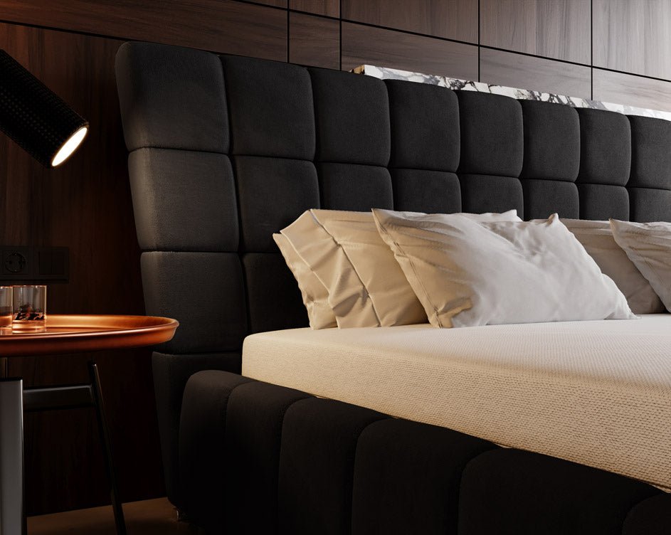 Designer Upholstered Bed Adore in Velvet with Storage