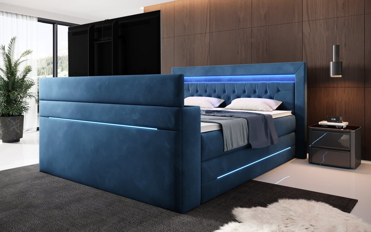 Boxspringbett Neptun mit TV Lift und RGB - Luxusbetten24
