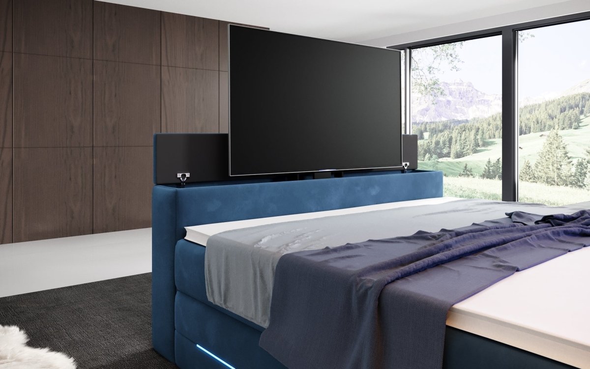 Boxspringbett Neptun mit TV Lift und RGB - Luxusbetten24