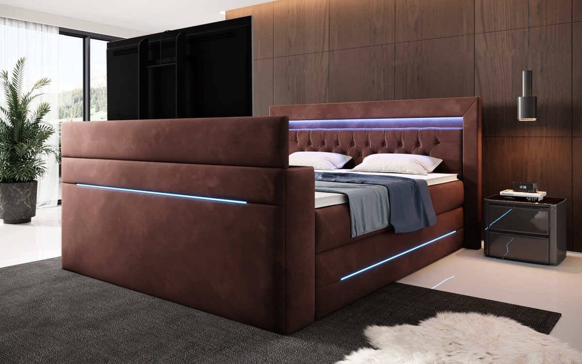 Boxspringbett Neptun mit TV Lift und RGB - Luxusbetten24