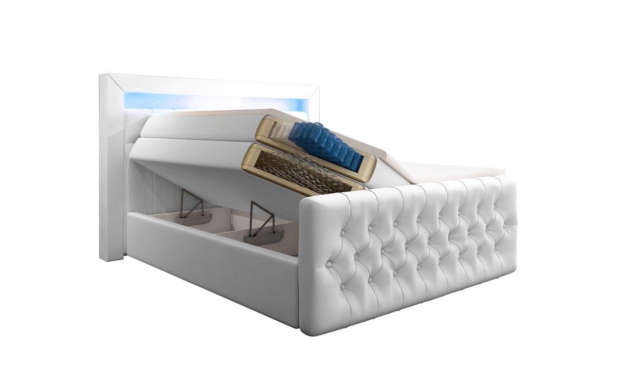 Boxspringbett Sonno mit RGB, USB und Stauraum - Luxusbetten24