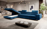 Designer Sofa Alonzo Maxi mit Schlaf- und Klappfunktion (Samt) - Luxusbetten24