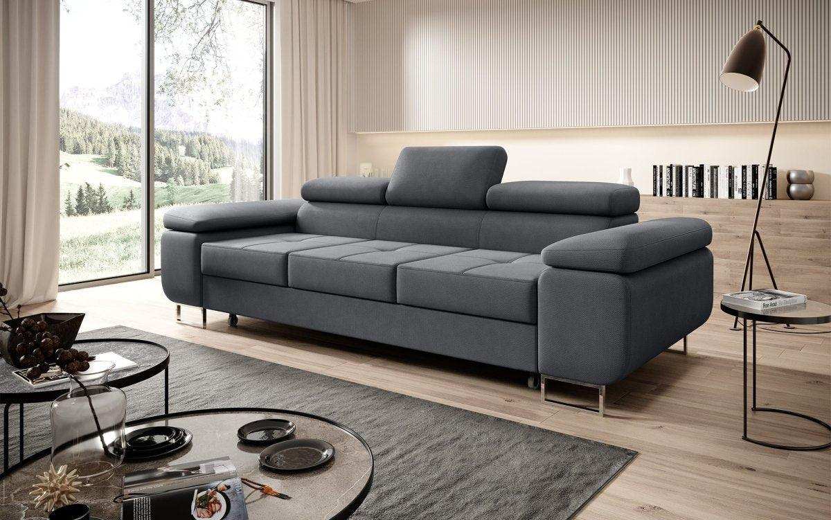 Designer Sofa Triora mit Schlaffunktion (Stoff) - Luxusbetten24