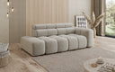 Designer 3-Seater Sofa with Chaise Longue Mia in Chenille