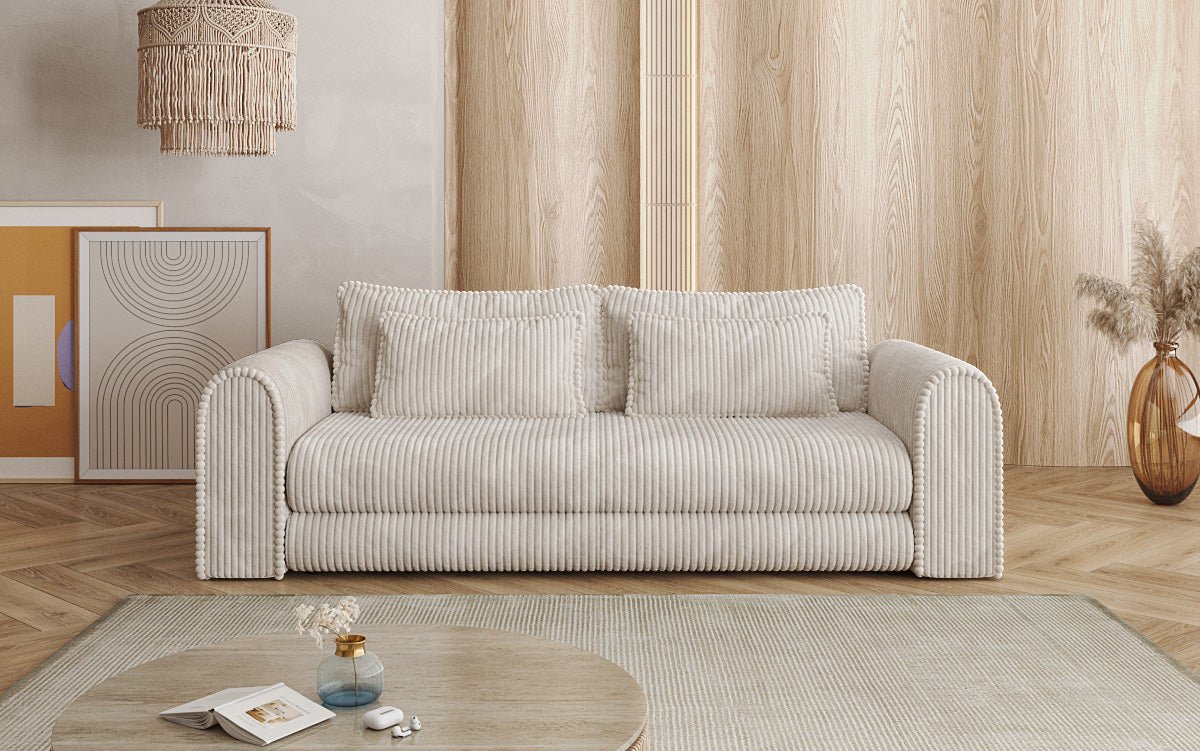 Designer Sofa Lil Buddy 3-seater with sleeping function and storage in wide corduroy