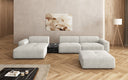 Designer corner sofa Calm with ottoman and side table in bouclé