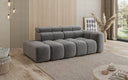 Designer 3-Seater Sofa with Chaise Longue Mia in Chenille
