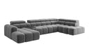 Designer sofa living area Mia with electric seat extension in chenille