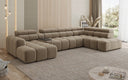 Designer sofa living area Mia with electric seat extension in chenille