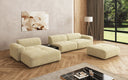 Designer corner sofa Calm with ottoman and side table in bouclé
