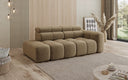 Designer 3-Seater Sofa with Chaise Longue Mia in Chenille