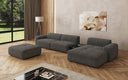 Designer corner sofa Calm with ottoman and side table in bouclé