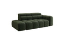 Designer 3-Seater Sofa with Chaise Longue Mia in Chenille
