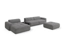 Designer corner sofa Calm with ottoman and side table in bouclé