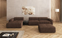 Designer corner sofa Calm with ottoman and side table in bouclé
