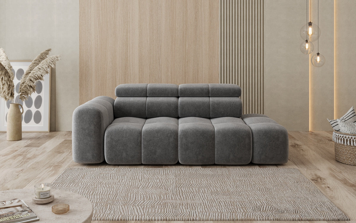 Designer Sofa 3-Sitzer mit Chaise Longue Mia in Chenille