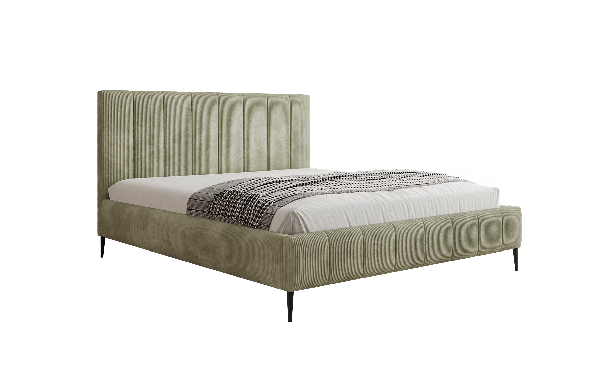 Designer Polsterbett Astrid in Cord mit Stauraum