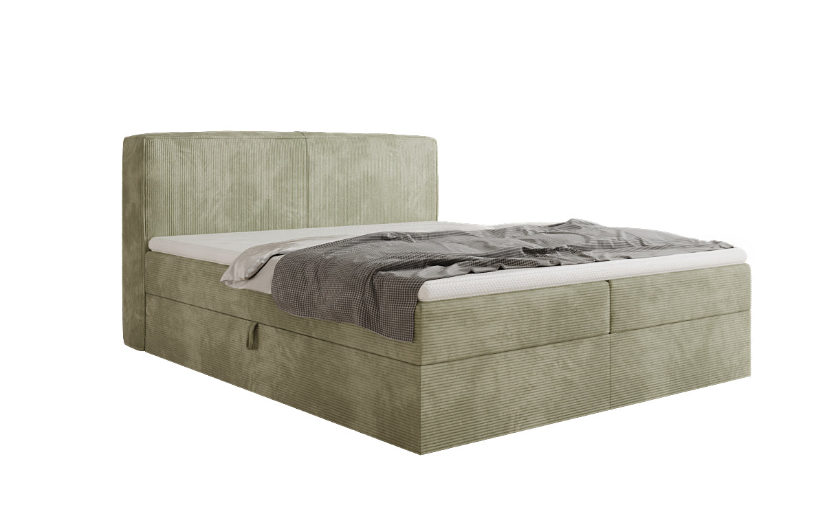 Box spring bed Marea in Corduroy with storage space