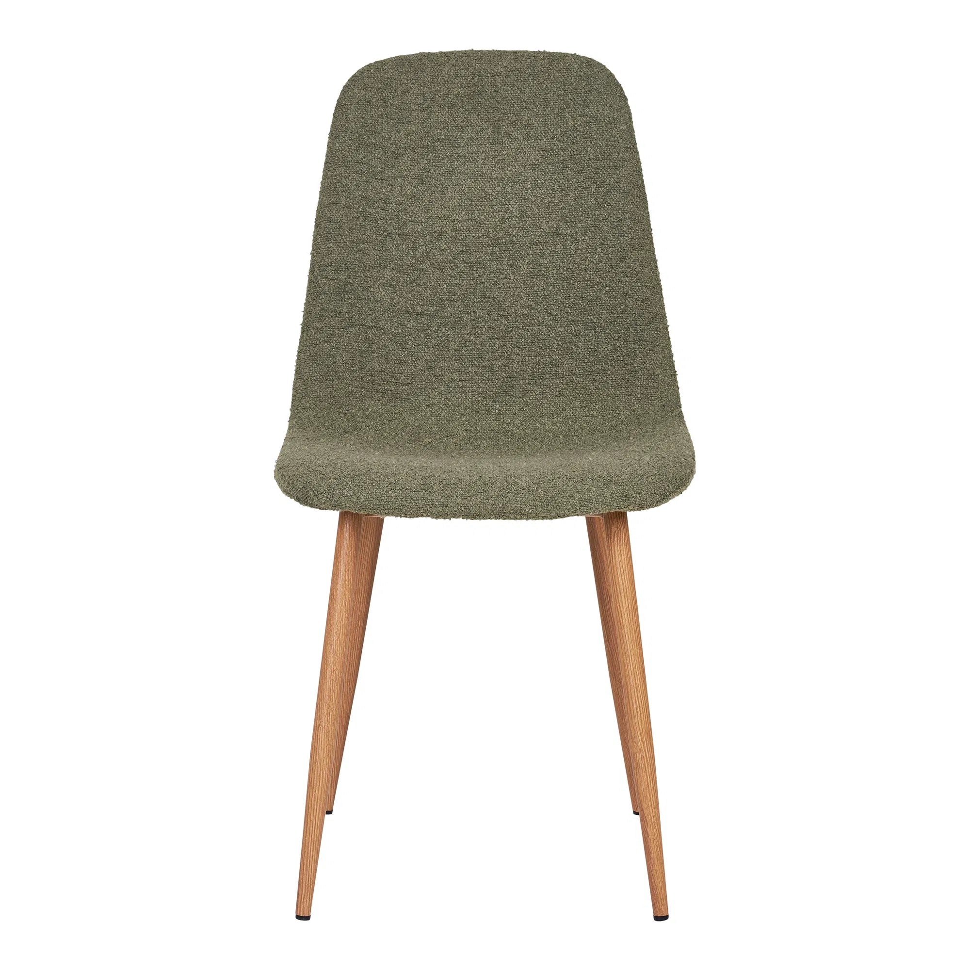 Set of 2 - Designer Chair Vienna in Green Bouclé