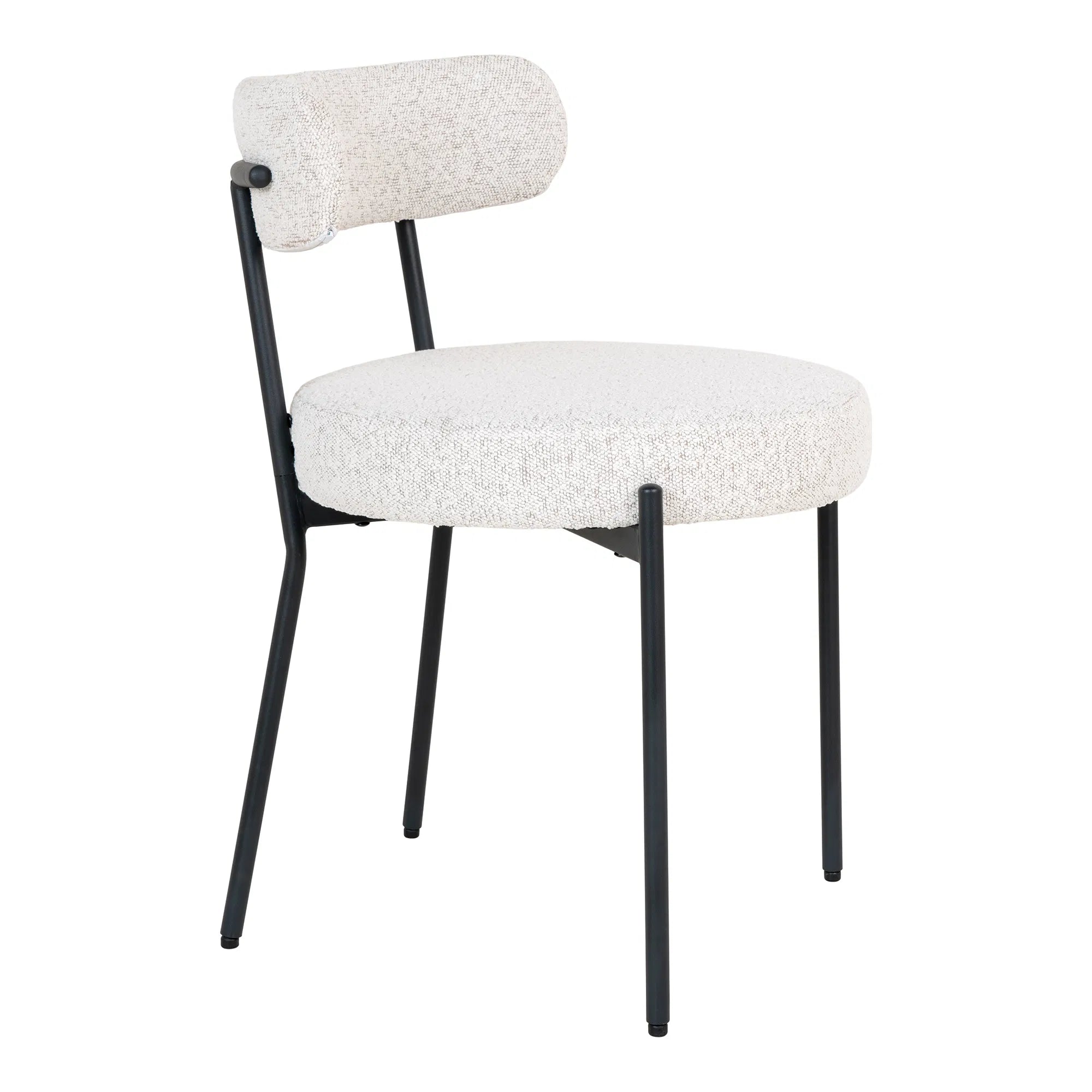 Set of 2 - Designer Siena Bouclé Chair in White
