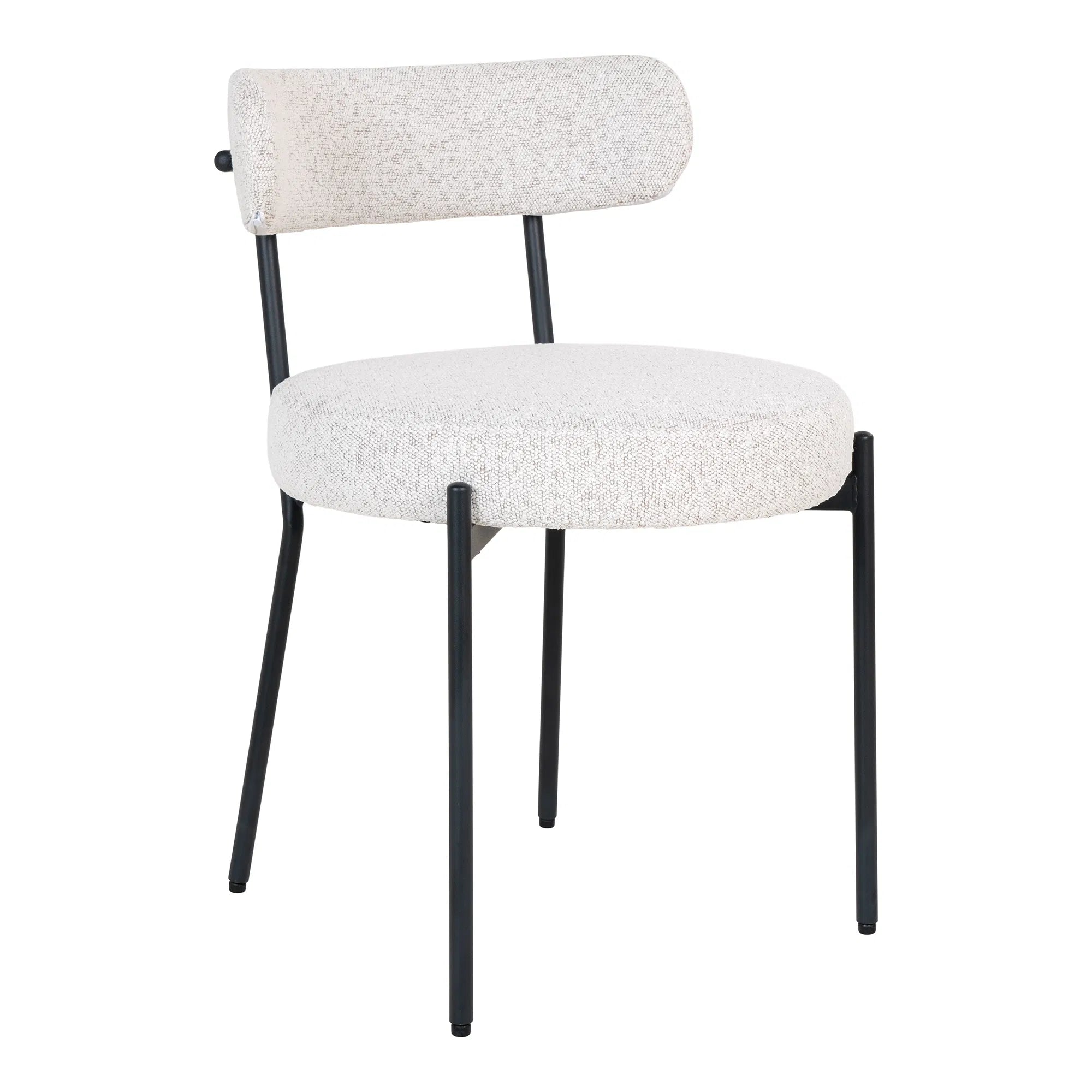 Set of 2 - Designer Siena Bouclé Chair in White