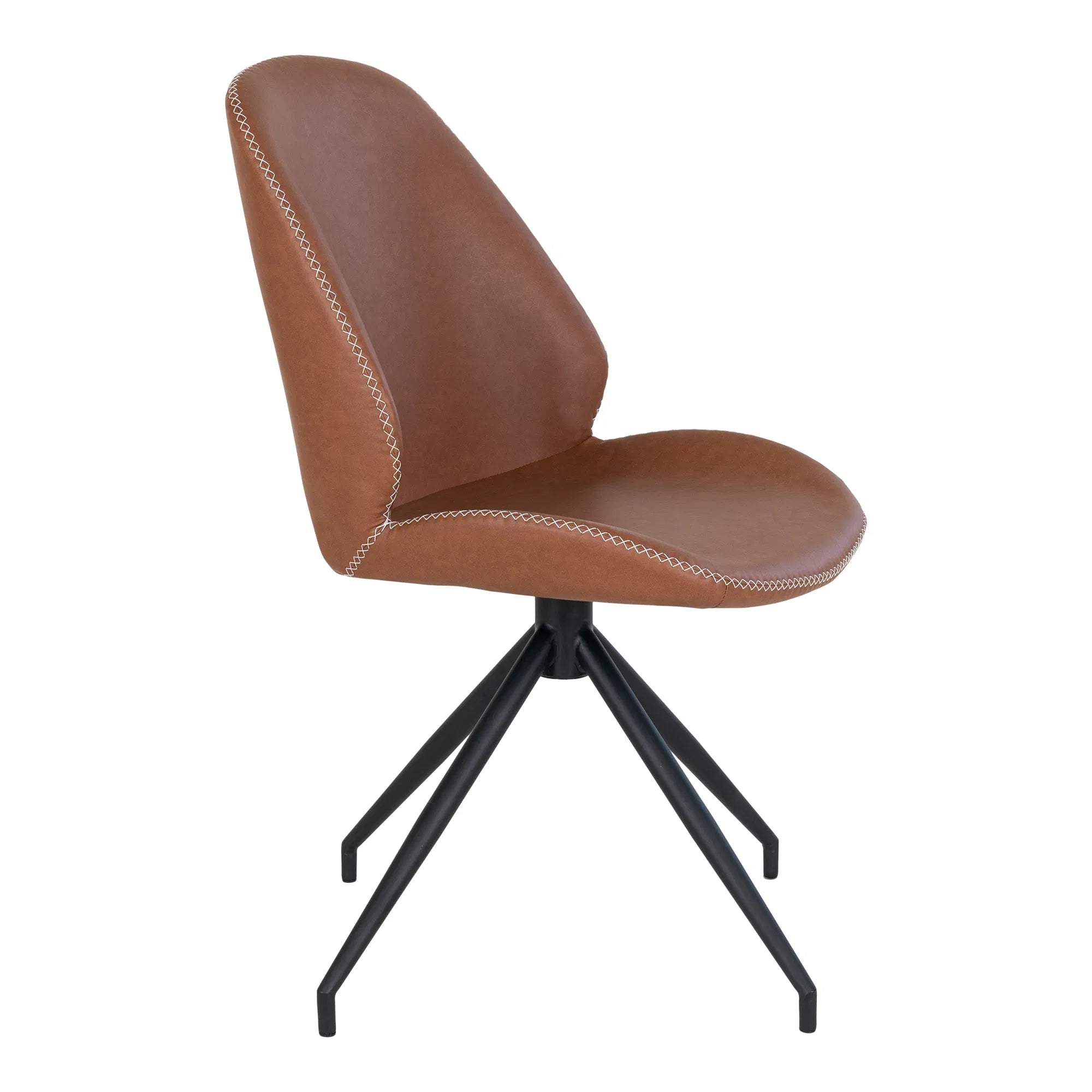 Set of 2 - Designer Lisbon Chair in Faux Leather with Swivel Function